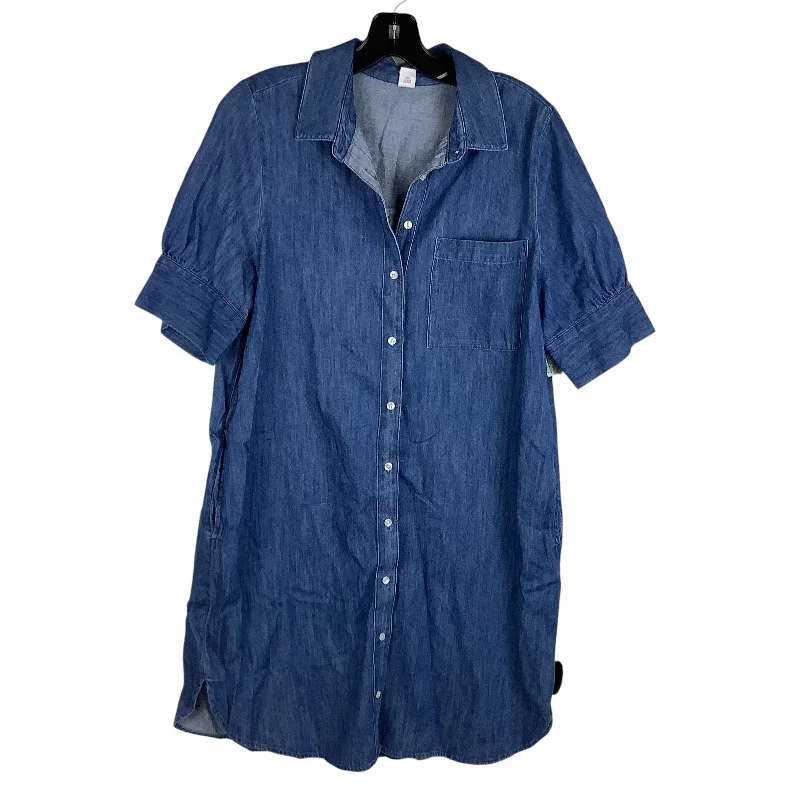 Bargain Prices Dress Casual Midi By Old Navy In Blue Denim, Size: M