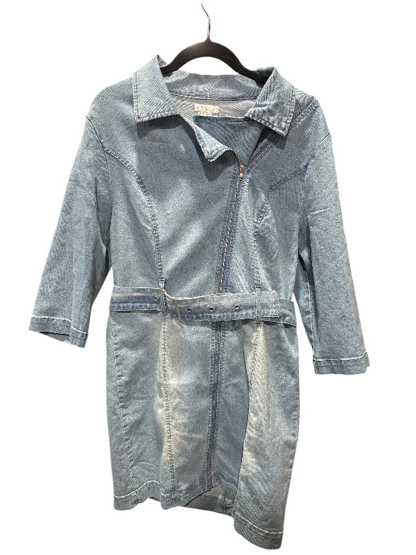 Price Meltdown Dress Casual Midi By Venus In Blue Denim, Size: 14