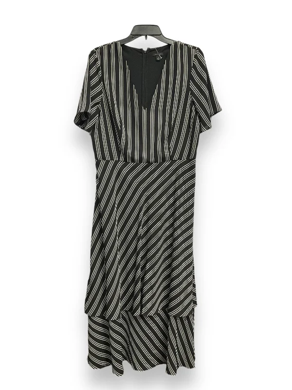 Savings Event Dress Casual Midi By Ann Taylor In Striped Pattern, Size: L