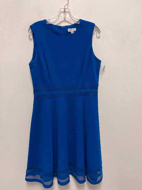 Last Chance Dress Casual Midi By Calvin Klein In Blue, Size: L