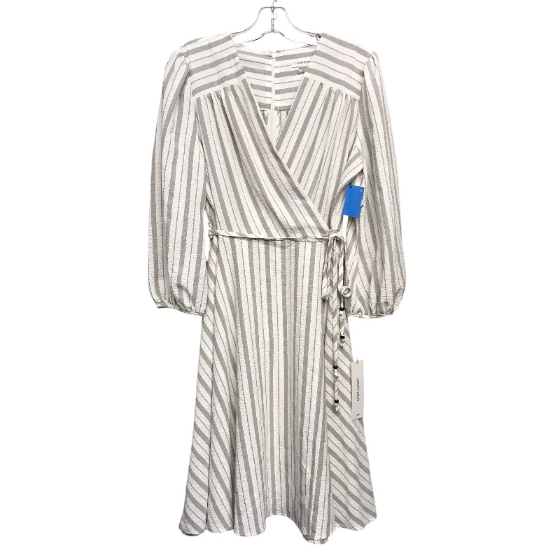 Bonus Savings Dress Work By Calvin Klein In Striped Pattern, Size:L