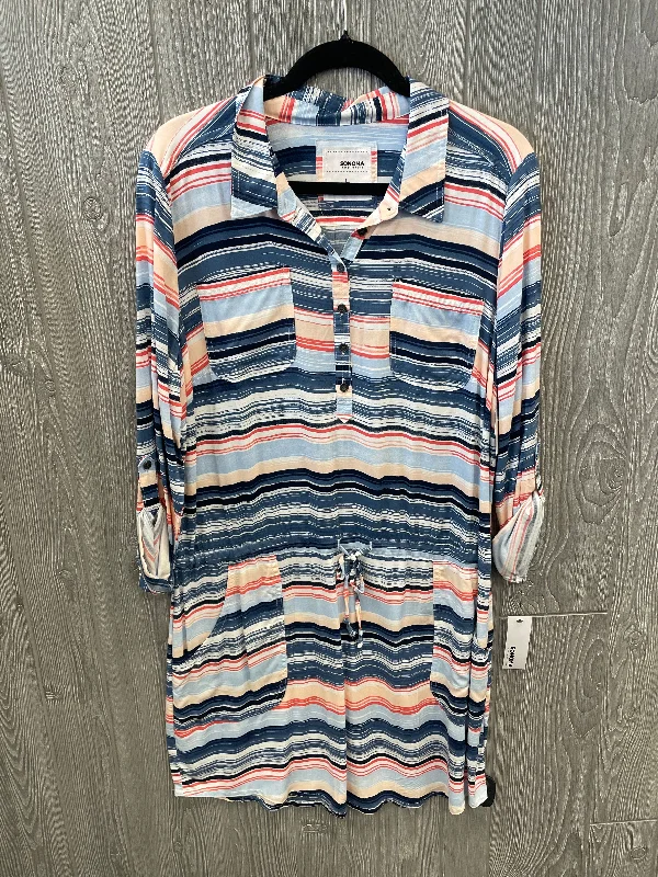 Hurry In Dress Casual Midi By Sonoma In Striped Pattern, Size: L