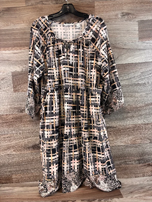 Instant Discount Dress Casual Midi By Isaac Mizrahi Live Qvc In Black & Grey, Size: L