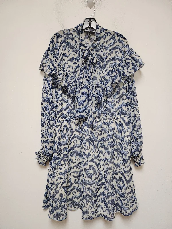 Stock Clearance Dress Casual Midi By Eloquii In Blue & White, Size: 3x