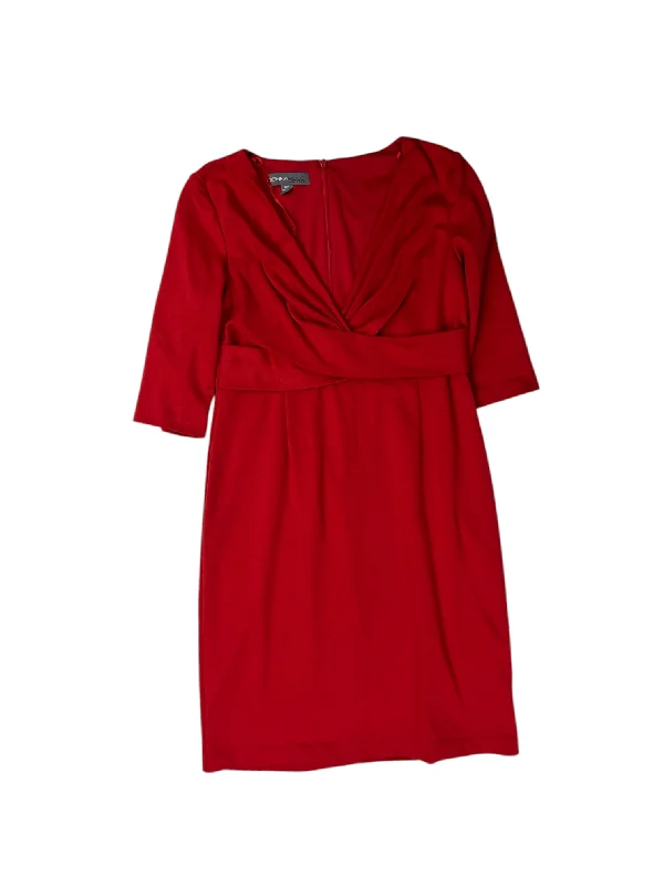 Take Advantage Dress Party Midi By Donna Ricco In Red, Size: 12p