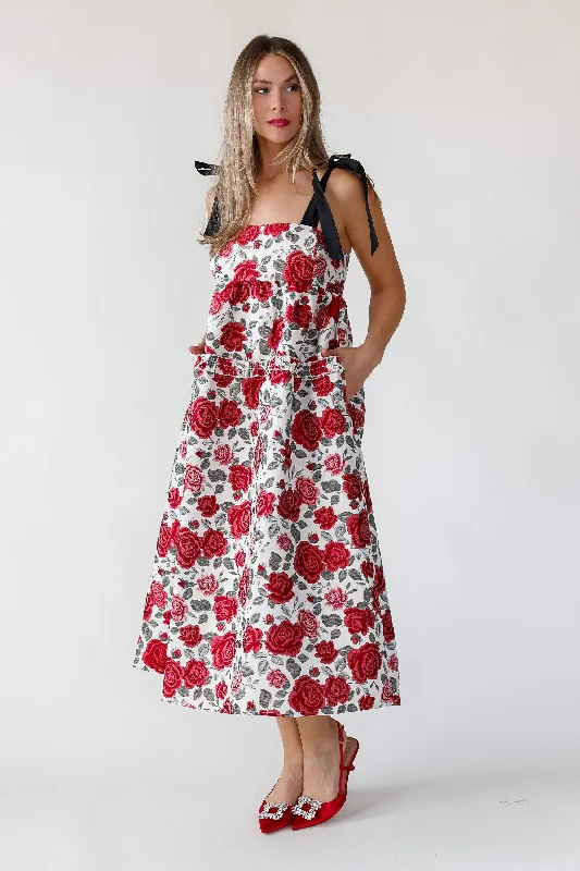 Blowout Deals Berklyn Roses Jacquard Midi Dress - Final Sale