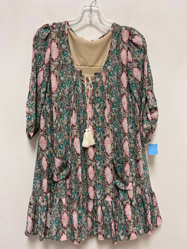 Holiday Sale Dress Casual Short By Buddy Love In Snakeskin Print, Size: S