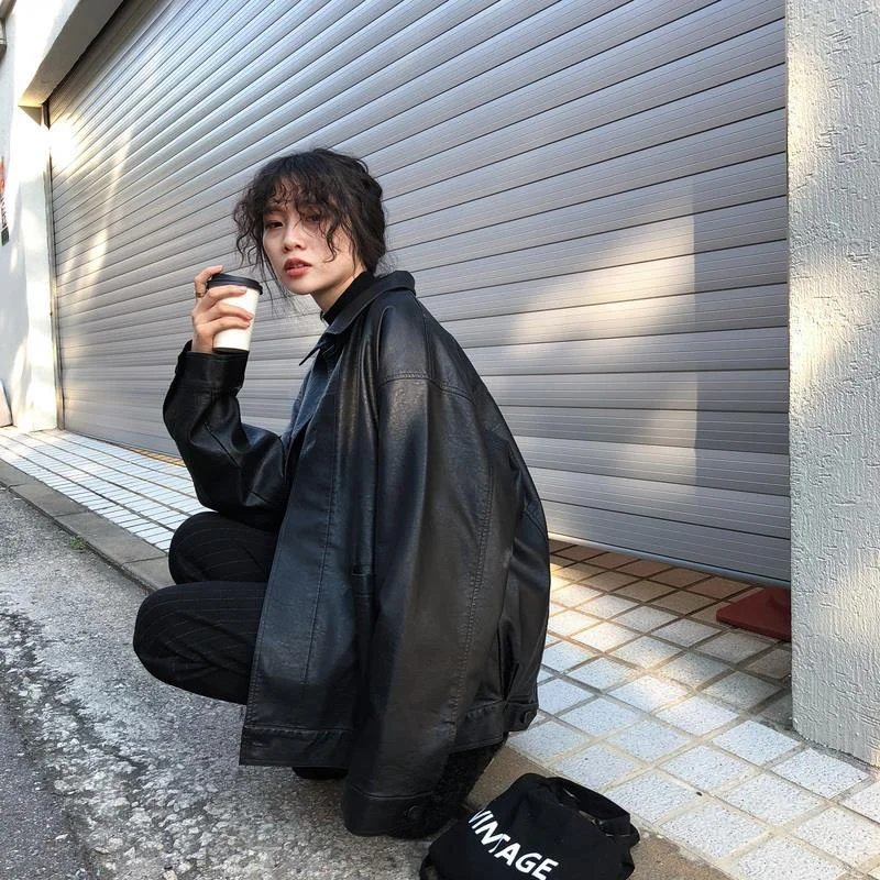 Black leather jacket