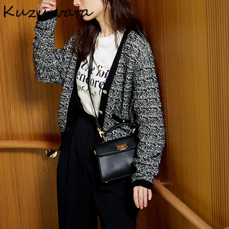 Exclusive Preview Awakecrm Christmas Gift Kuzuwata Autumn New Sweaters V Neck Long Sleeve Contrast Color Button Knitting Cardigan Fashion Sweet Women Outerwear Clothes Exclusive Preview Awakecrm Christmas Gift Kuzuwata Autumn New Sweaters V Neck Long Sleeve Contrast Color Button Knitting Cardigan Fashion Sweet Women Outerwear Clothes