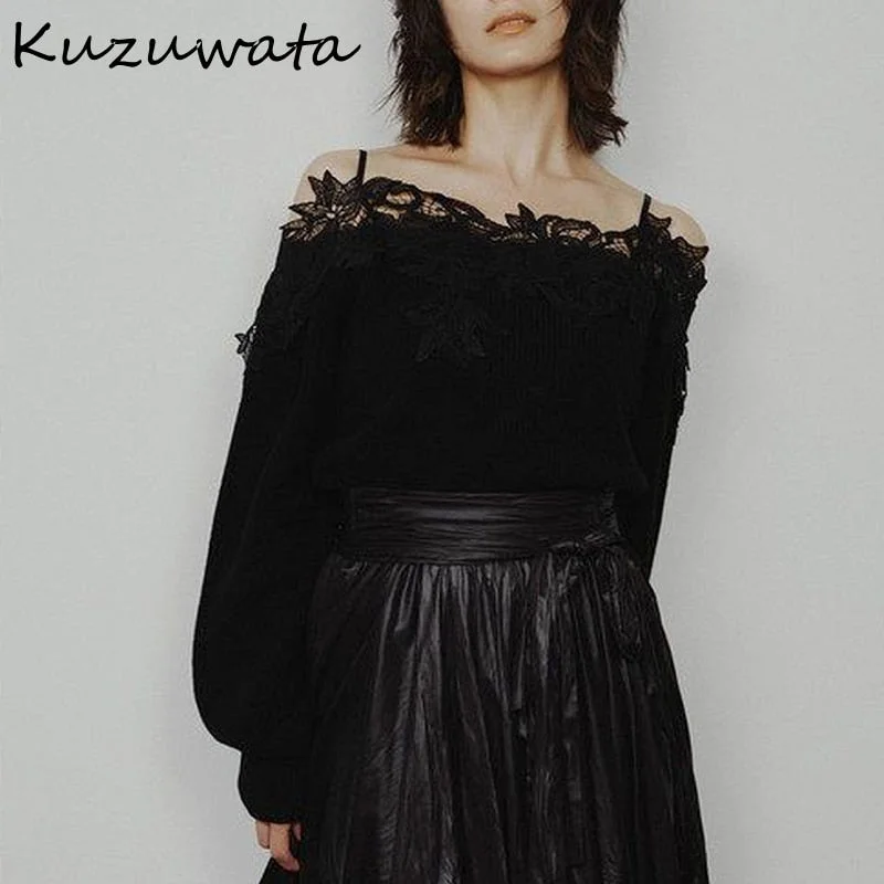 Midnight Sale Awakecrm Christmas Gift Kuzuwata Autumn Winter Sweaters New Women Jumpers Exquisite Embroidered Lace Sexy Slash Neck Long Sleeve Knitting Pullovers Midnight Sale Awakecrm Christmas Gift Kuzuwata Autumn Winter Sweaters New Women Jumpers Exquisite Embroidered Lace Sexy Slash Neck Long Sleeve Knitting Pullovers