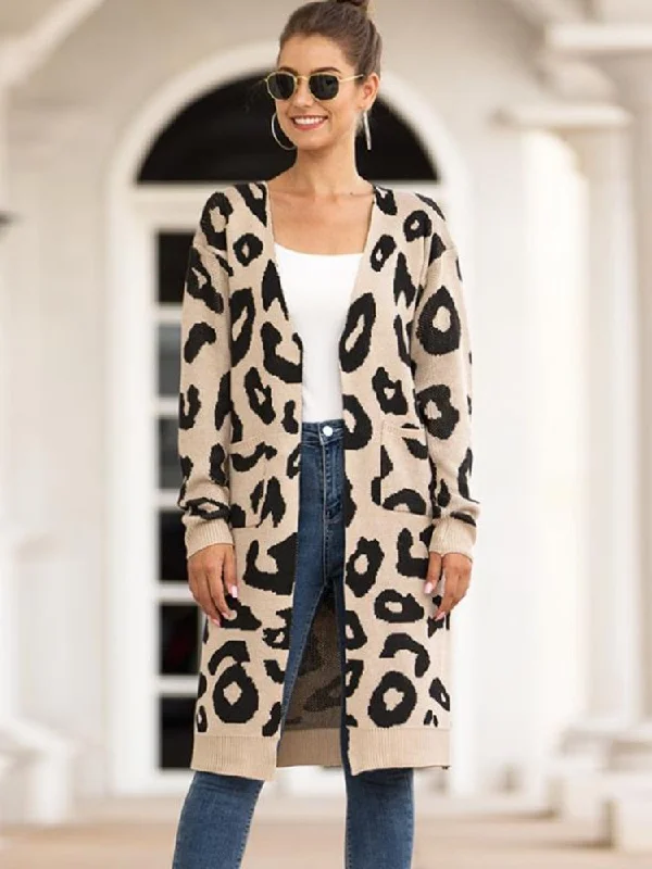 Weekend Flash Sale Awakecrm Fall Winter Women Knitted Cardigan V Neck Leopard Pocket Sweater Cardigan Korean Fashion Long Oversize Top Women Coats Weekend Flash Sale Awakecrm Fall Winter Women Knitted Cardigan V Neck Leopard Pocket Sweater Cardigan Korean Fashion Long Oversize Top Women Coats