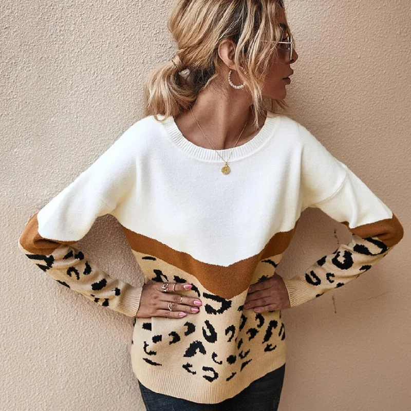 Massive Deals Awakecrm Fashion Leopard Women Sweaters Autumn Winter O-Neck Patchwork Long Sleeve Casual Knitted Jumpers Female Oversize Pullovers Massive Deals Awakecrm Fashion Leopard Women Sweaters Autumn Winter O-Neck Patchwork Long Sleeve Casual Knitted Jumpers Female Oversize Pullovers