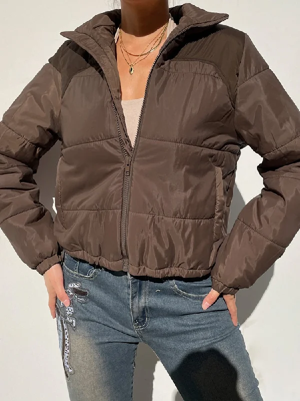 Online Only Awakecrm Heyoungirl Fashion Winter Puffer Jackets For Women Brown Zip Up Casual Coat Streetwear Outfits Female Bomber Jacket Vintage Online Only Awakecrm Heyoungirl Fashion Winter Puffer Jackets For Women Brown Zip Up Casual Coat Streetwear Outfits Female Bomber Jacket Vintage