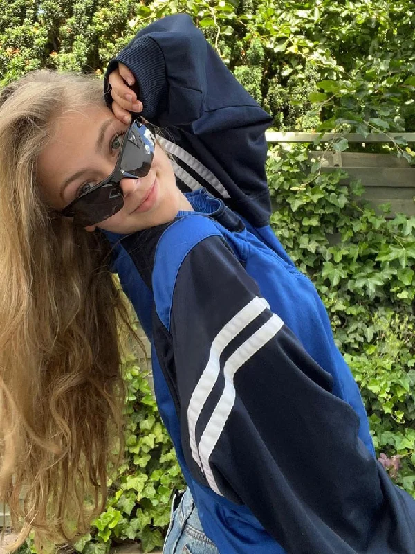 Super Deal HEYounGIRL Preppy Blue Women Sweatshirt Loose Casual Fall Outfits Patchwork Striped Zip Up Sweats Coats y2k Lady Winter Jackets Super Deal HEYounGIRL Preppy Blue Women Sweatshirt Loose Casual Fall Outfits Patchwork Striped Zip Up Sweats Coats y2k Lady Winter Jackets