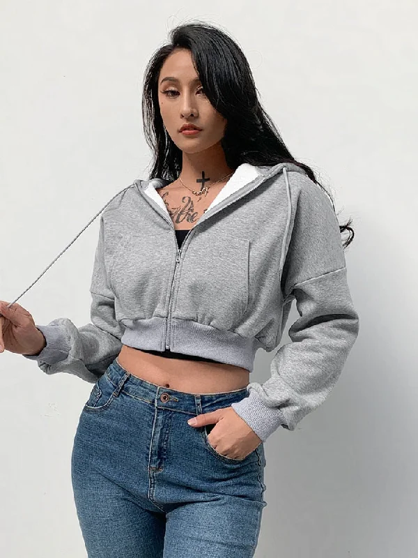 Reduced Prices Awakecrm Heyoungirl Thick Casual Cropped Sweatshirt Jacket Women Autumn Winter Zipper Hoodies Coats Ladies Solid Korean Overcoat Female Reduced Prices Awakecrm Heyoungirl Thick Casual Cropped Sweatshirt Jacket Women Autumn Winter Zipper Hoodies Coats Ladies Solid Korean Overcoat Female