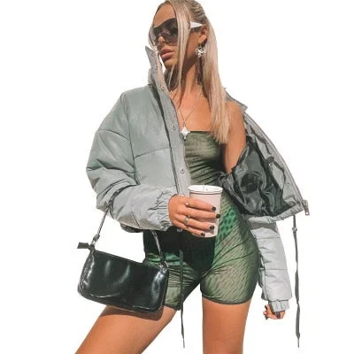 Early Access Awakecrm JESSIC Winter Fashion Reflective Short Warm Women Coat Jackets Short Jacket Top Gray Color New Ladies Parka Spring Ladies Coat Early Access Awakecrm JESSIC Winter Fashion Reflective Short Warm Women Coat Jackets Short Jacket Top Gray Color New Ladies Parka Spring Ladies Coat