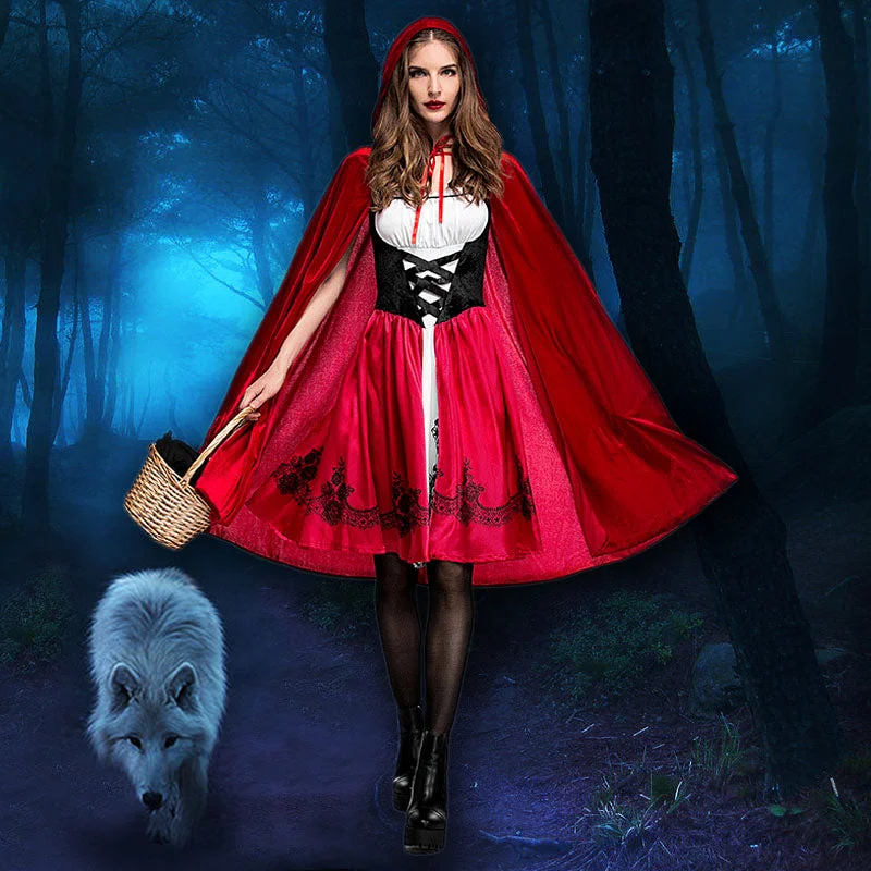 Savings Galore Halloween Awakecrm Little Red Riding Hood Costume Castle Queen Cosplay Costume Halloween Wicca Cloak Carnival Party Dress For Adult Role-Playing Savings Galore Halloween Awakecrm Little Red Riding Hood Costume Castle Queen Cosplay Costume Halloween Wicca Cloak Carnival Party Dress For Adult Role-Playing