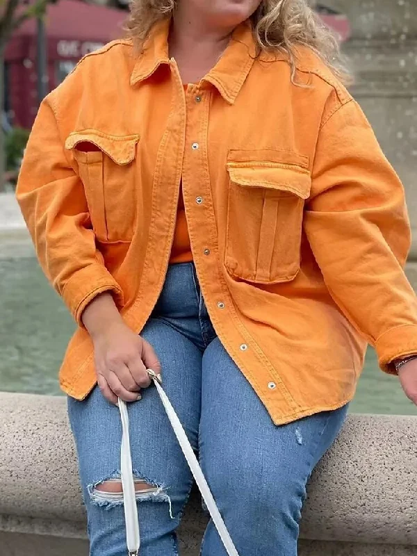 Seasonal Sale Awakecrm Merodi Spring Autumn Womens Orange Loose Jackets Girls Covered Button Long Sleeve Casual Outwear Female Orange Long Jacket Seasonal Sale Awakecrm Merodi Spring Autumn Womens Orange Loose Jackets Girls Covered Button Long Sleeve Casual Outwear Female Orange Long Jacket