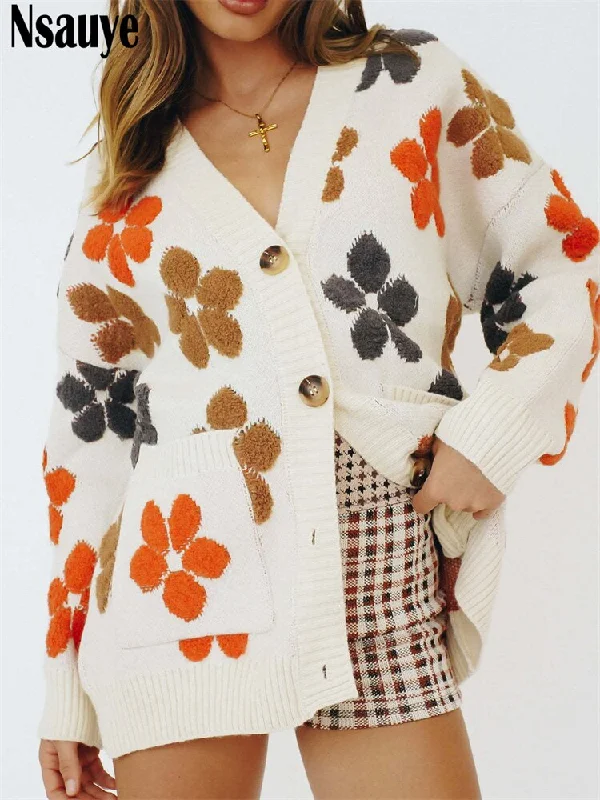 Crazy Deals Awakecrm Joskaa Nsauye Long Sleeve Winter Thick Warm Knitted Women V Neck Cardigans Oversized Casual Floral Print Sweater Jumpers Y2K Crazy Deals Awakecrm Joskaa Nsauye Long Sleeve Winter Thick Warm Knitted Women V Neck Cardigans Oversized Casual Floral Print Sweater Jumpers Y2K