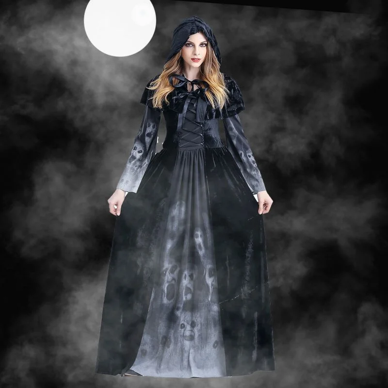 Best Deals Halloween Awakecrm Printed Witch Hooded Cloak Dress Scary Ghost Souls Vampire Skull Cosplay Costume Carnival Party Outfits For Womens Best Deals Halloween Awakecrm Printed Witch Hooded Cloak Dress Scary Ghost Souls Vampire Skull Cosplay Costume Carnival Party Outfits For Womens