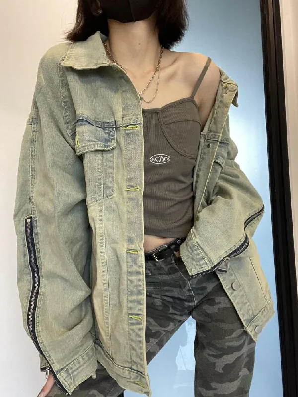 Don't Wait Awakecrm Tawaaiw Streetwear Green Jeans Jackets Women Long Sleeve Korean Style Jackets Ladies Denim Coat Outwear Autumn Winter Femme Tops Don't Wait Awakecrm Tawaaiw Streetwear Green Jeans Jackets Women Long Sleeve Korean Style Jackets Ladies Denim Coat Outwear Autumn Winter Femme Tops