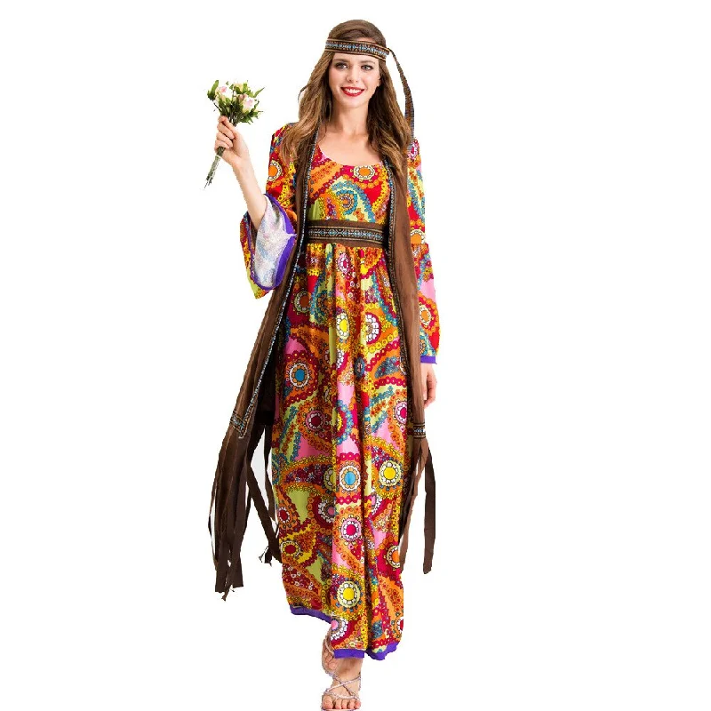 Extra Discounts Halloween Awakecrm Women's Peace Love Hippie Dress Purim Party 60S 70S Hippie Stage Wear Costume Halloween Indian Tassels Hippie Performance Extra Discounts Halloween Awakecrm Women's Peace Love Hippie Dress Purim Party 60S 70S Hippie Stage Wear Costume Halloween Indian Tassels Hippie Performance