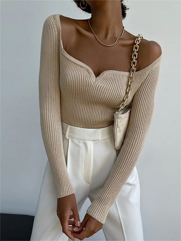 Unbeatable Prices Awakecrm Joskaa Wsevypo Chic Autumn Knitted Ribbed Sweaters Casual Women Long Sleeve Sweetheart Neck Slim Pullover Tops Office Lady Jumpers Unbeatable Prices Awakecrm Joskaa Wsevypo Chic Autumn Knitted Ribbed Sweaters Casual Women Long Sleeve Sweetheart Neck Slim Pullover Tops Office Lady Jumpers