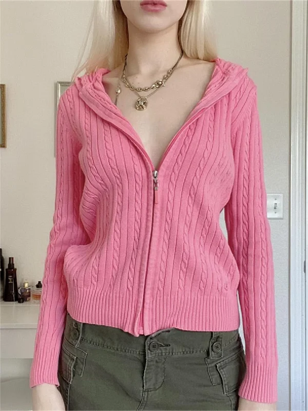 Super Deal Awakecrm Joskaa Wsevypo E-Girl 2000S Aesthetic Fall Twist Knit Cardigans Women Long Sleeve Zip Up Hooded Outwear Fairy Retro Slim Fit Sweaters Super Deal Awakecrm Joskaa Wsevypo E-Girl 2000S Aesthetic Fall Twist Knit Cardigans Women Long Sleeve Zip Up Hooded Outwear Fairy Retro Slim Fit Sweaters