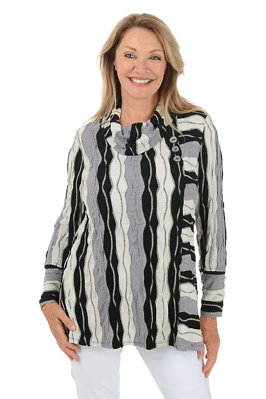 Best Bargains Upstream Wavy Knit Cowl Tunic