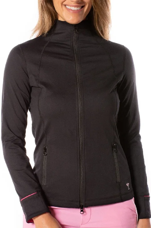 Savings Bonanza Black/Hot Pink Double-Zip Sport Jacket