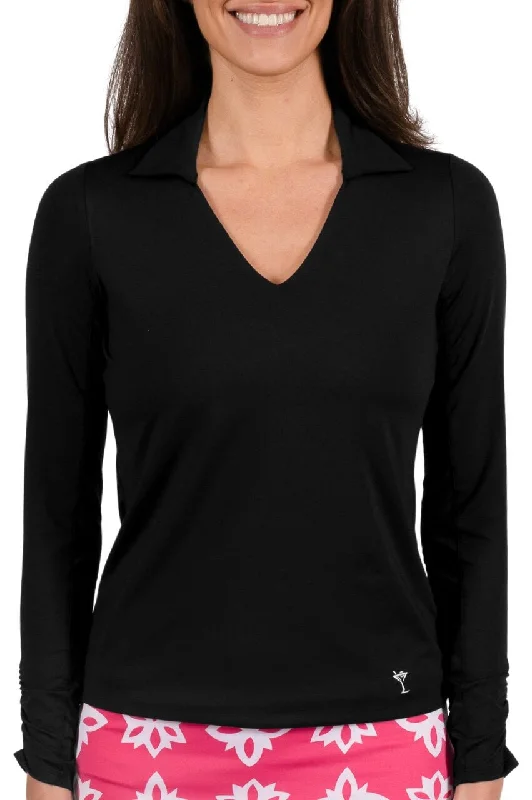 Deal of the Day Black Long Sleeve Lisa Sport Polo