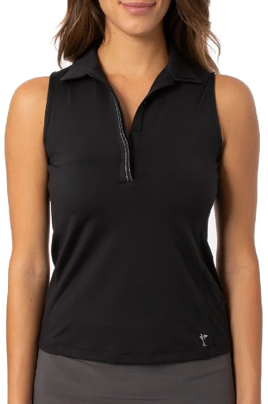 Amazing Deals Black Sleeveless Fabulous Polo