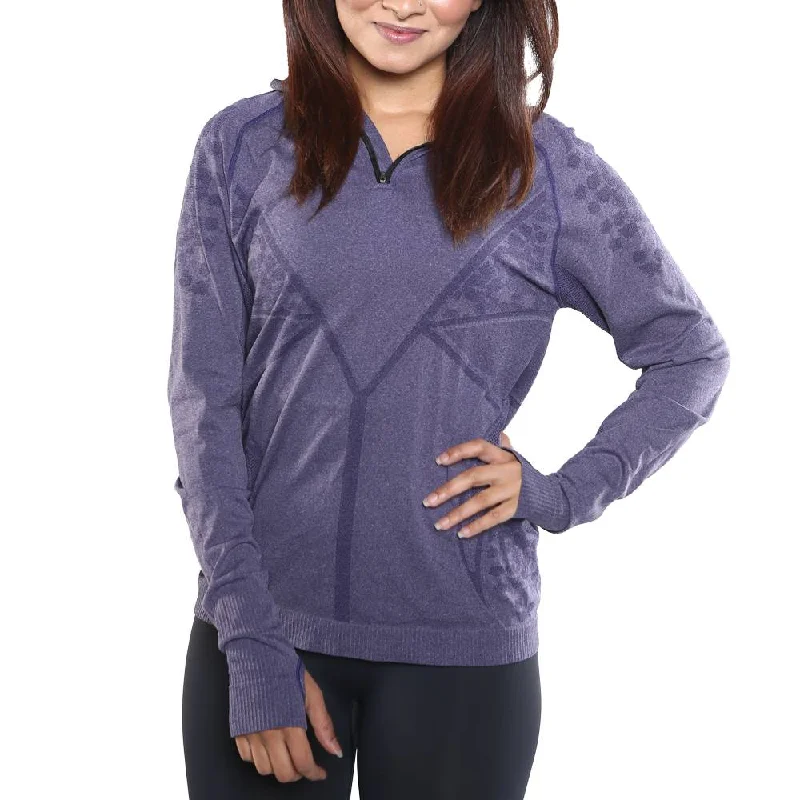 Online Only Circulation Zipper Neck Long Sleeve Infrared Shirt Women