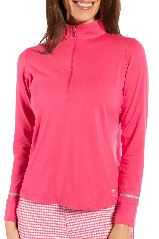 Closeout Hot Pink Fabulous Mock Pullover