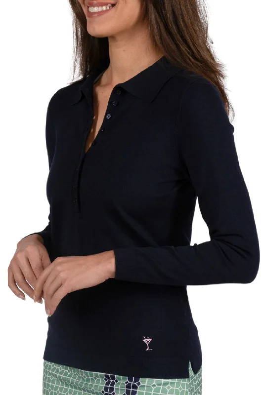 Price Reduction Navy Button Polo Sweater