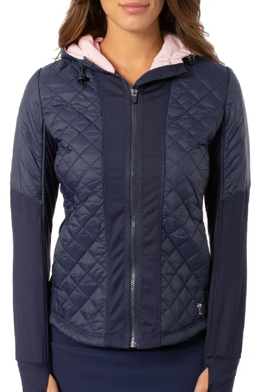 Savings Event Navy Hooded Windbreaker Jacket