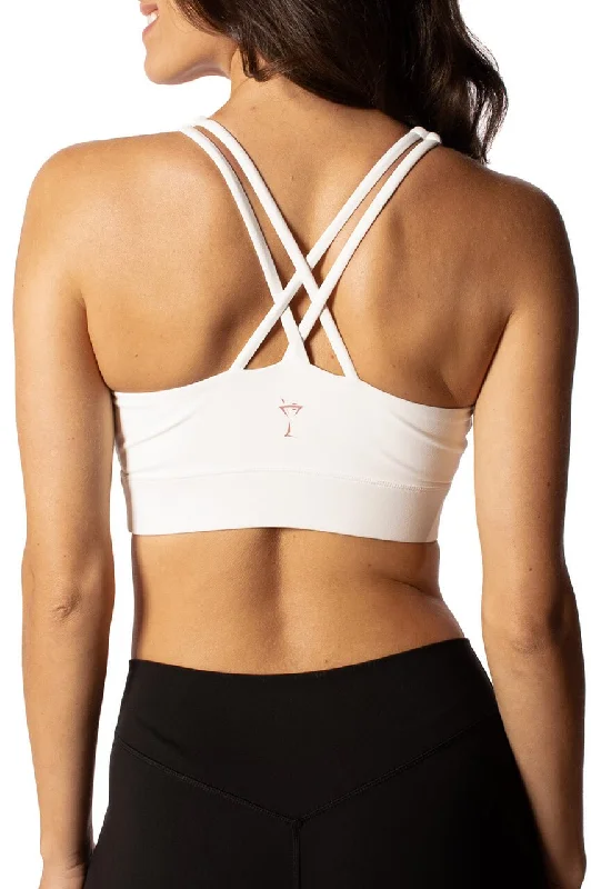 Closeout Sale Off-White Crossover Sports Bra