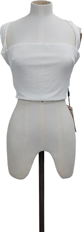 Stock Up and Save Oh Polly White Soft Rib Backless Crop Top UK S