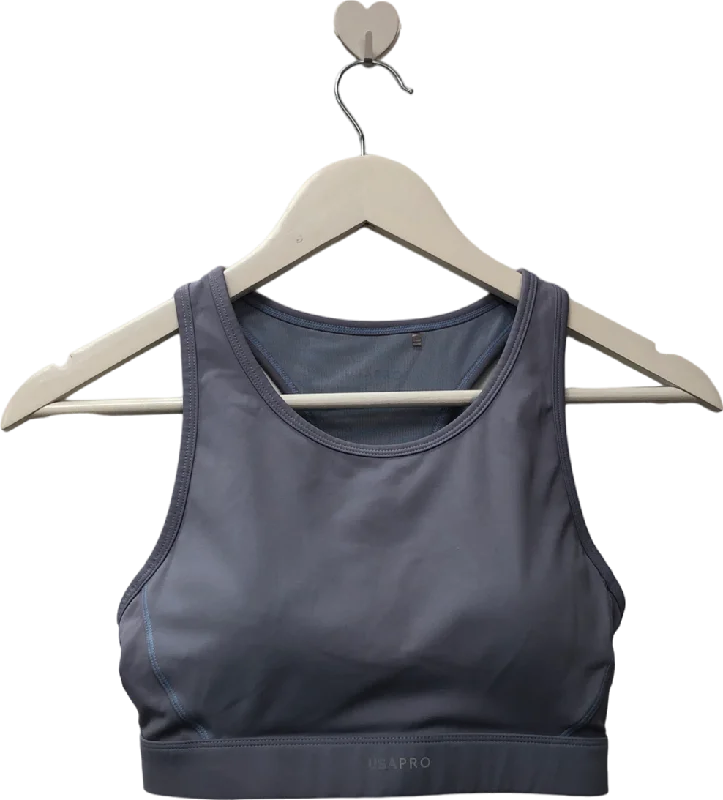 Members Only Usa pro Purple Core Seamless Crop Sports Bra UK 10