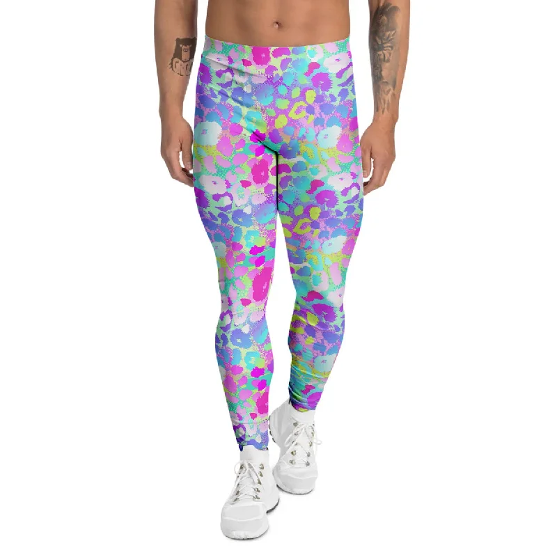 Big Discounts Abstract Leopard Tropical Pastel Print Pattern Men's Leggings
