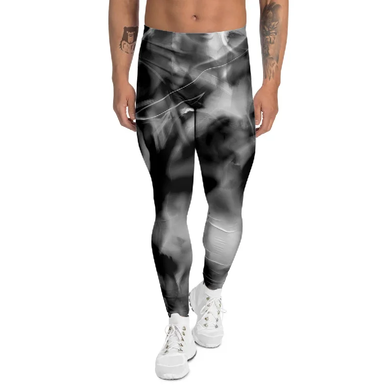 Instant Savings Abstract Psychedelic Liquid Smoke Print Men's Leggings