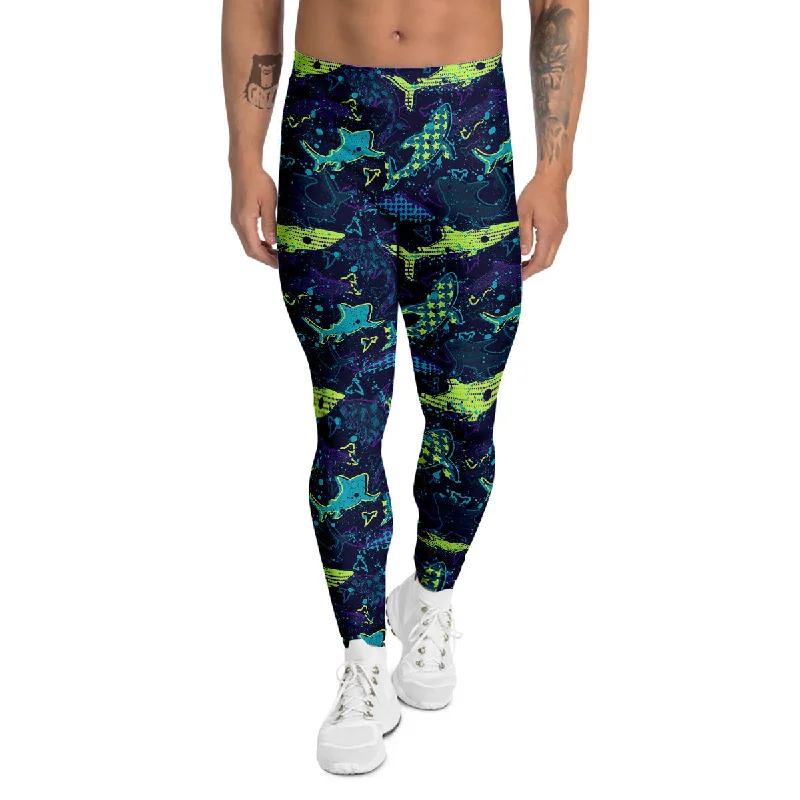 Mega Sale Abstract Shark Print Pattern Men's Leggings