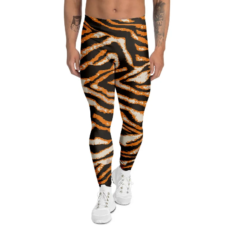 Holiday Sale Abstract Tiger Skin Grunge Print Men's Leggings