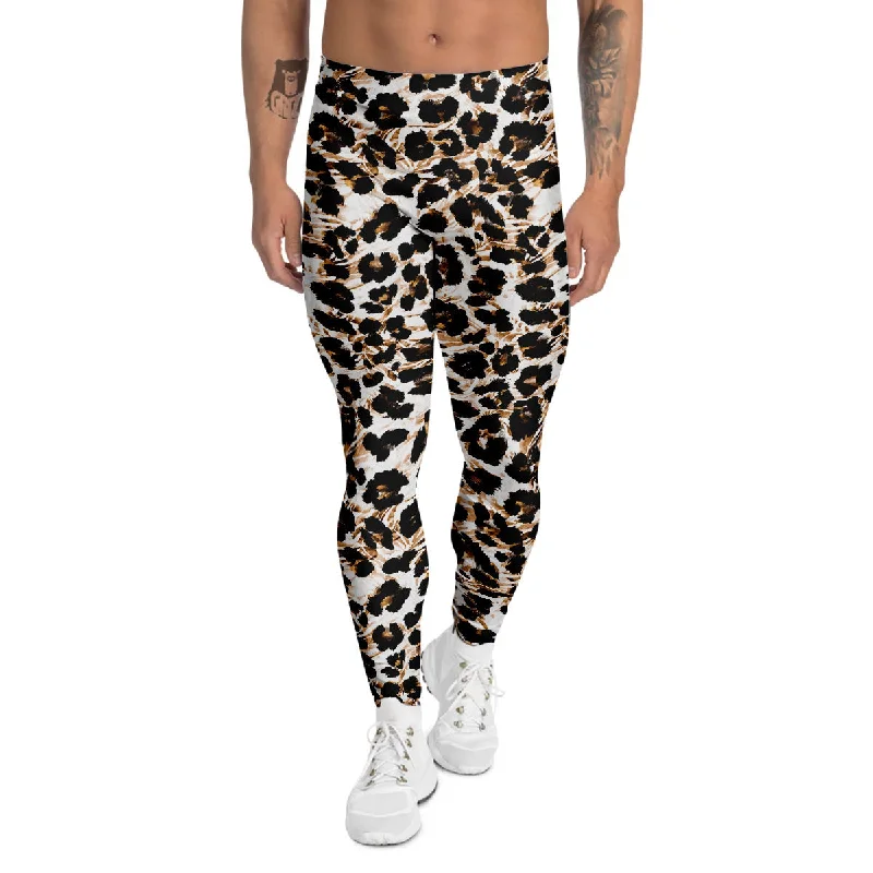 Today Only Abstract Watercolor Leopard Print Pattern Men's Leggings
