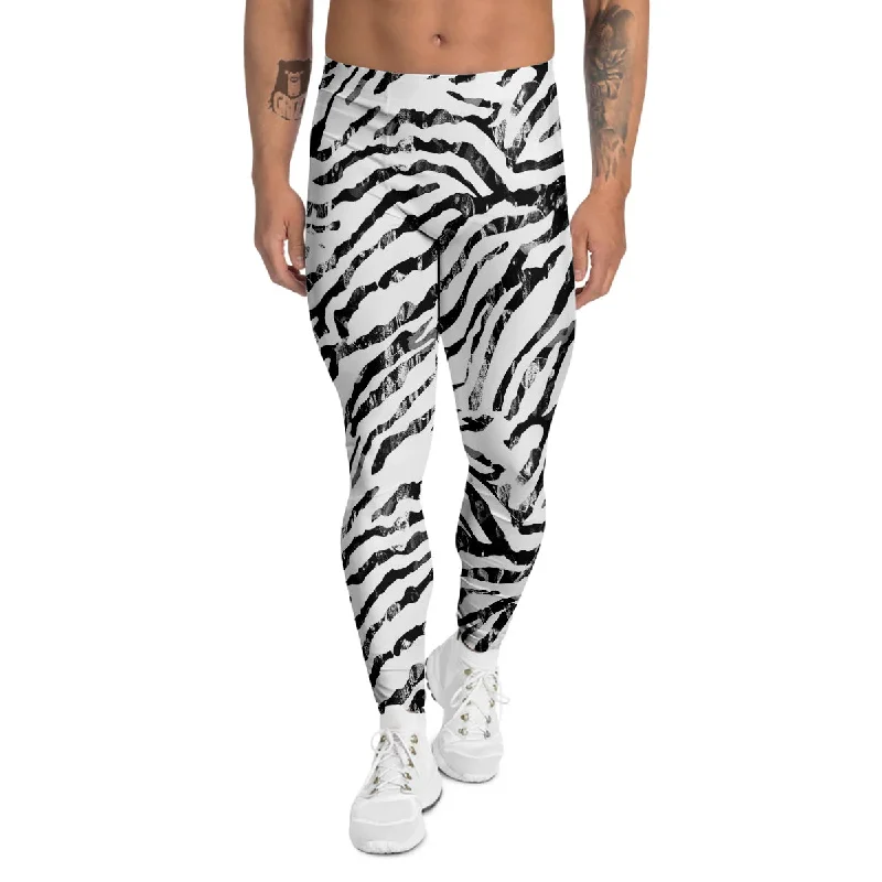 Limited Time Offer Abstract Watercolor Tie Dye Zebra Print Men's Leggings