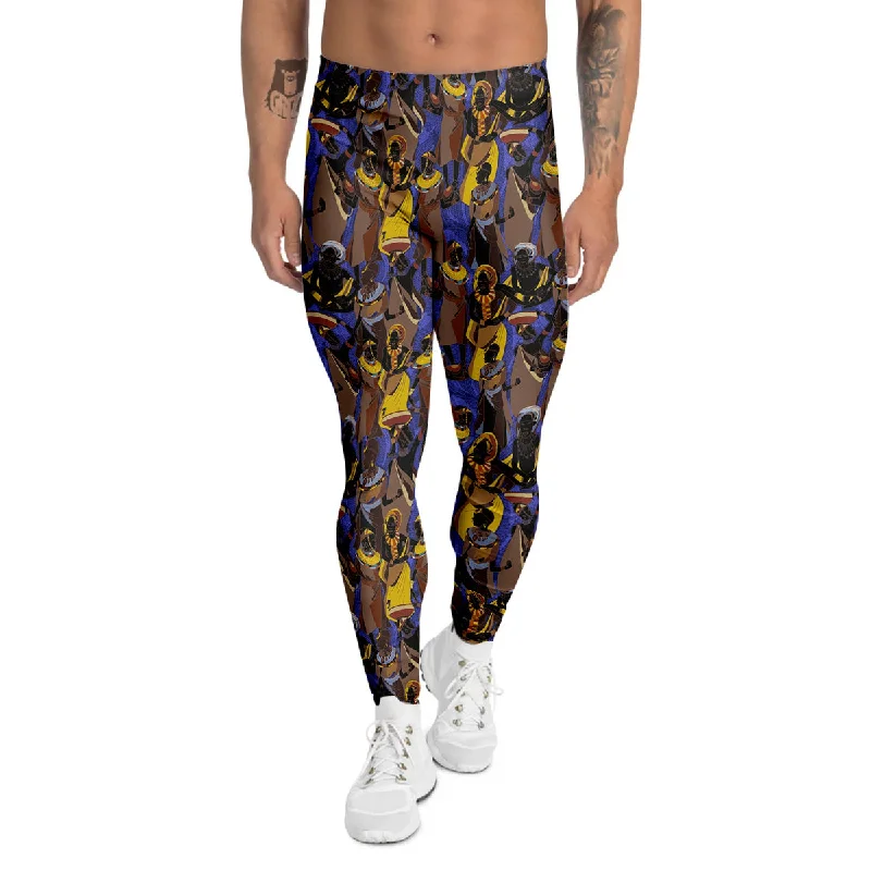 Instant Discount African Girl Art Print Pattern Men's Leggings