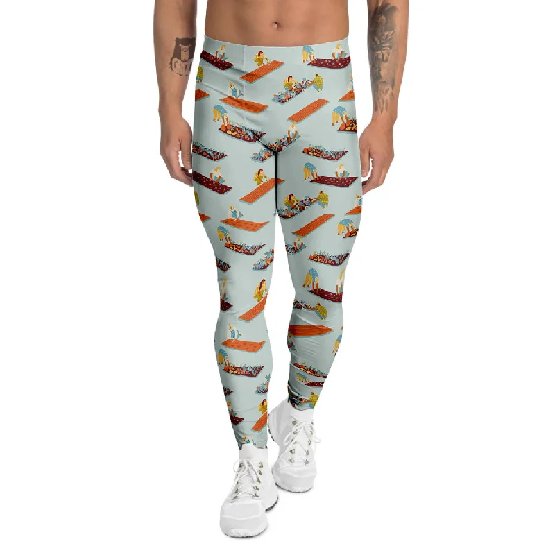 Fantastic Offers Agriculture Farming Cartoon Print Pattern Men's Leggings