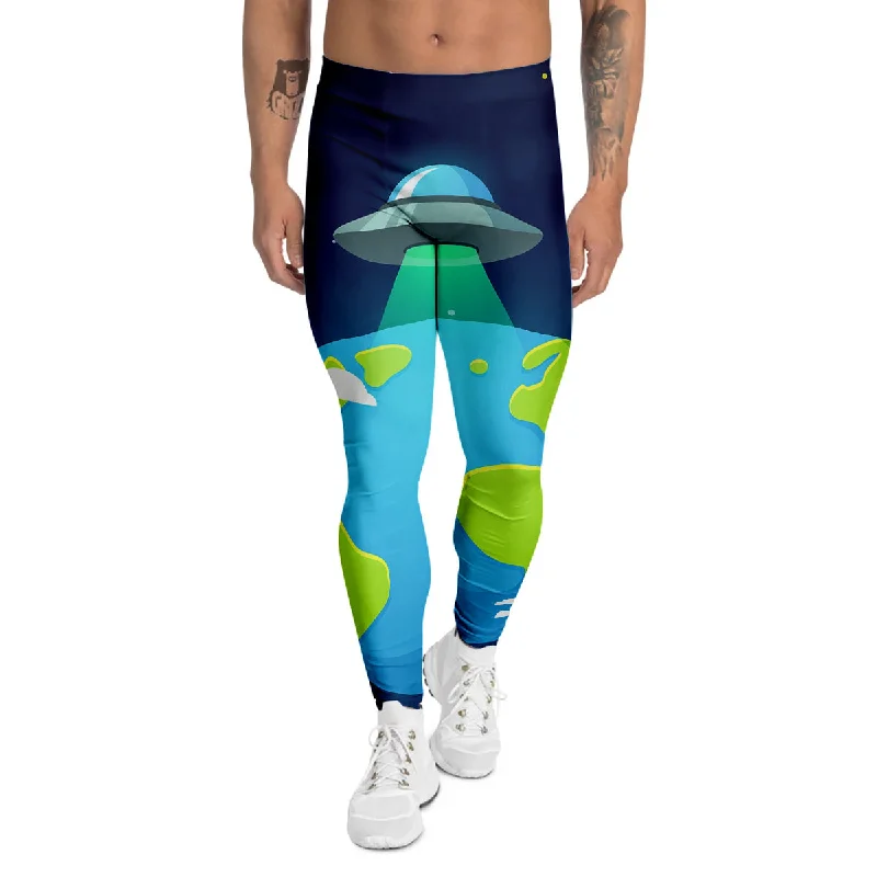 Special Savings Alien Invasion And Earth Print Men's Leggings