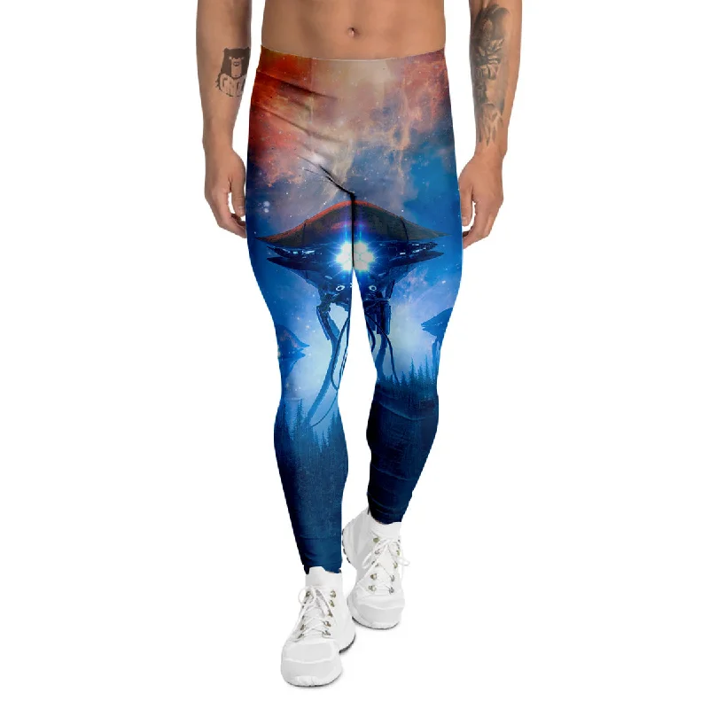 Huge Savings Alien Machines Print Men's Leggings