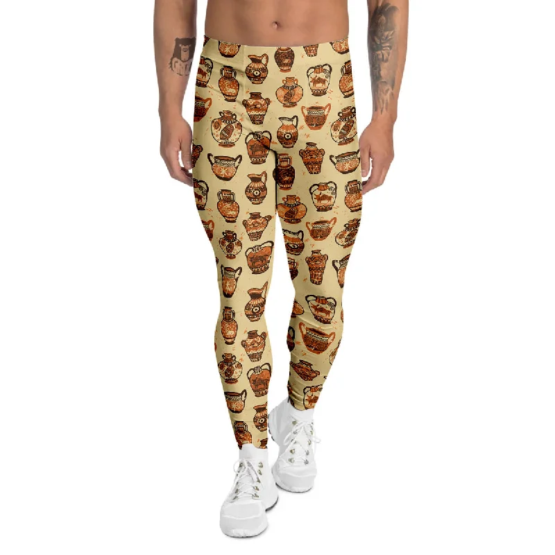 Reduced Prices Amphora Greek Vintage Print Pattern Men's Leggings